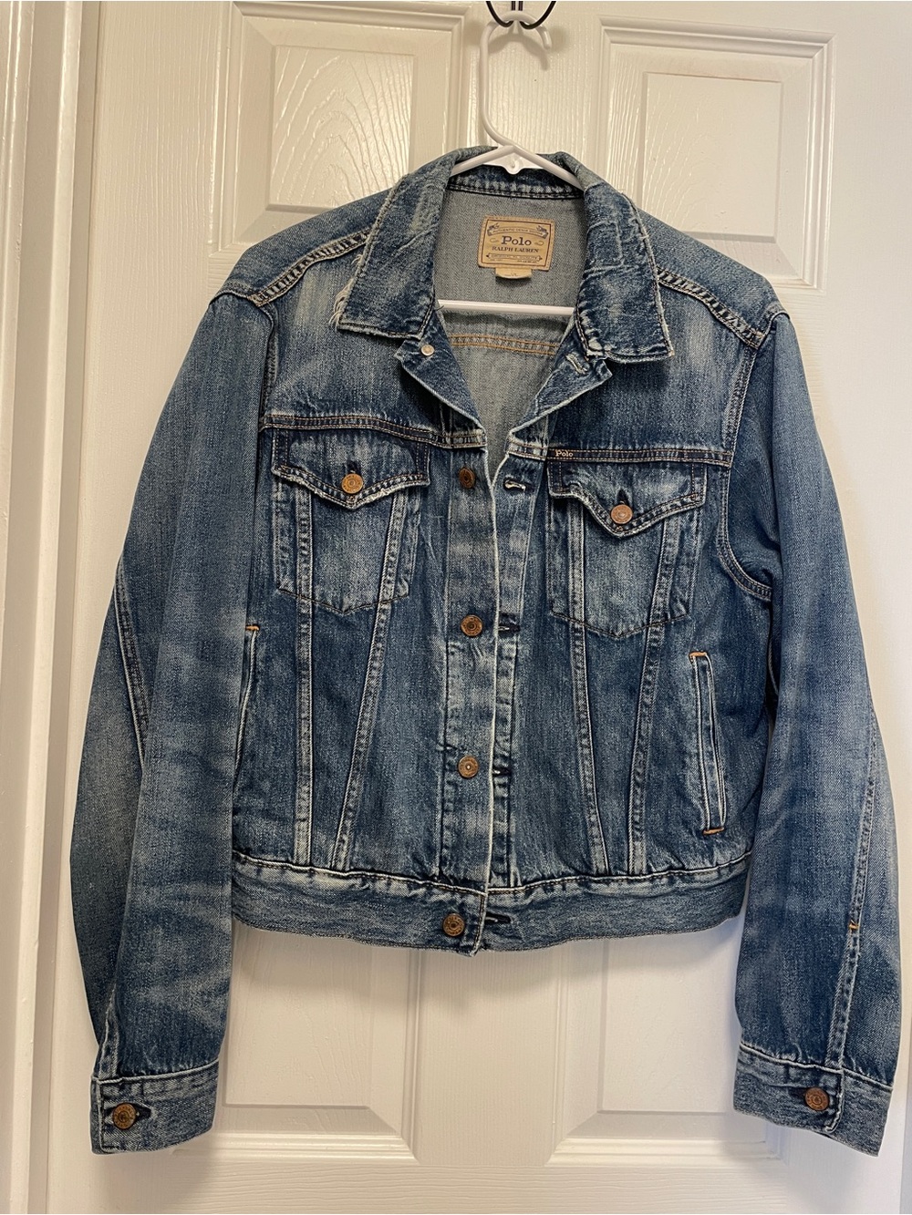 Polo by Ralph Lauren Distressed Blue Denim Jean Jacket